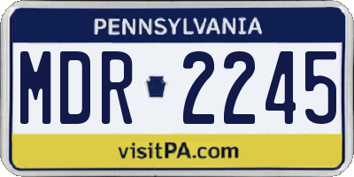 PA license plate MDR2245