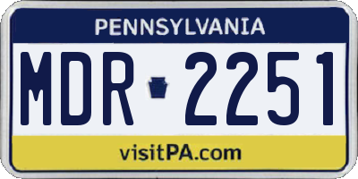 PA license plate MDR2251