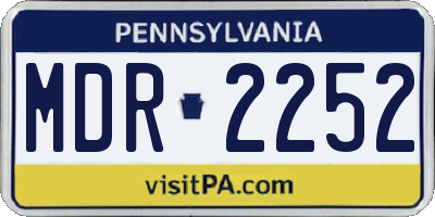 PA license plate MDR2252