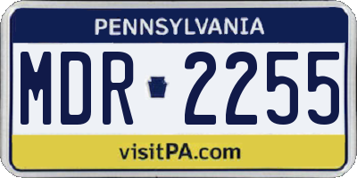 PA license plate MDR2255