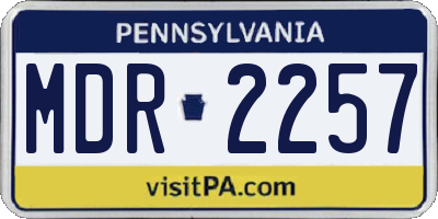 PA license plate MDR2257