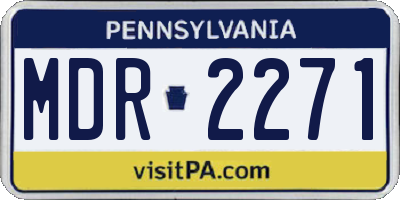 PA license plate MDR2271