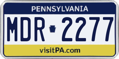 PA license plate MDR2277