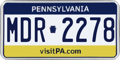 PA license plate MDR2278