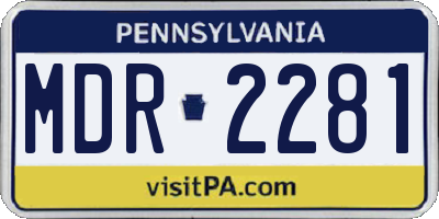 PA license plate MDR2281