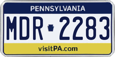 PA license plate MDR2283