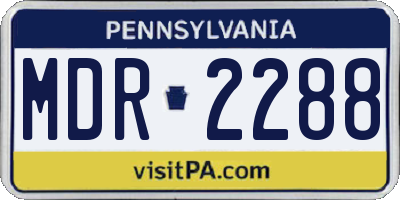 PA license plate MDR2288