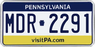 PA license plate MDR2291