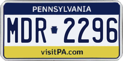 PA license plate MDR2296