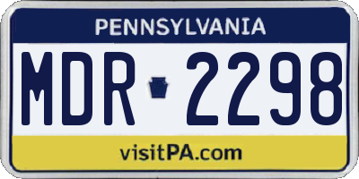 PA license plate MDR2298