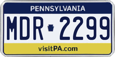 PA license plate MDR2299