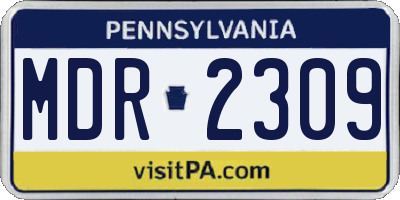 PA license plate MDR2309