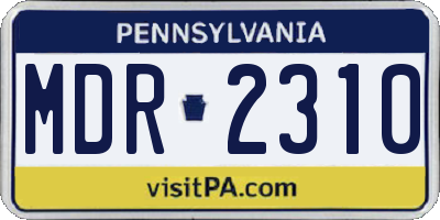 PA license plate MDR2310
