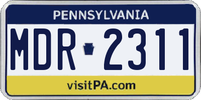 PA license plate MDR2311