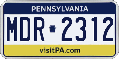 PA license plate MDR2312