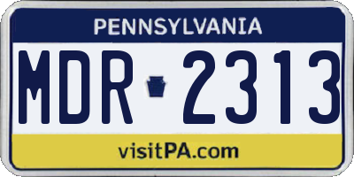 PA license plate MDR2313