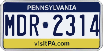 PA license plate MDR2314