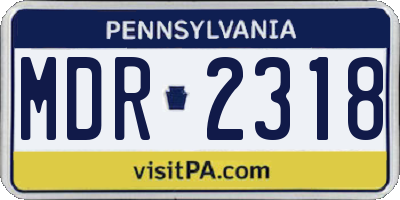 PA license plate MDR2318