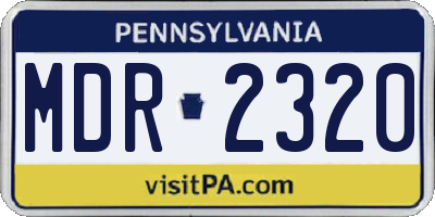 PA license plate MDR2320
