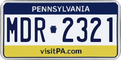 PA license plate MDR2321