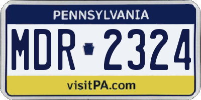 PA license plate MDR2324