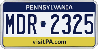 PA license plate MDR2325