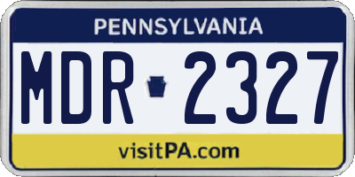 PA license plate MDR2327