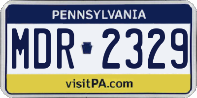 PA license plate MDR2329