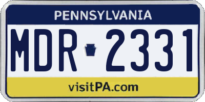 PA license plate MDR2331