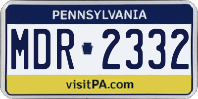 PA license plate MDR2332