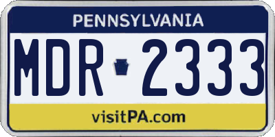 PA license plate MDR2333