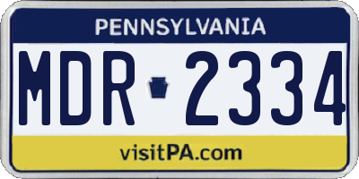 PA license plate MDR2334