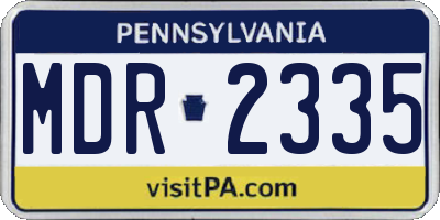 PA license plate MDR2335