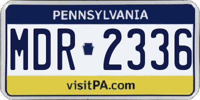 PA license plate MDR2336