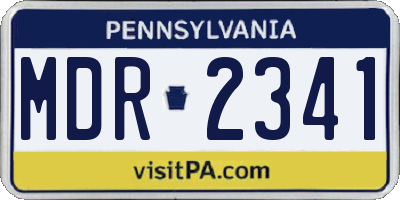 PA license plate MDR2341