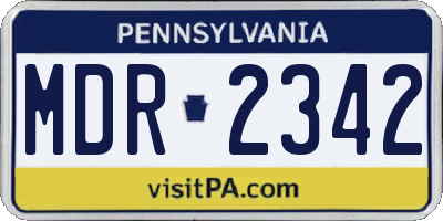 PA license plate MDR2342