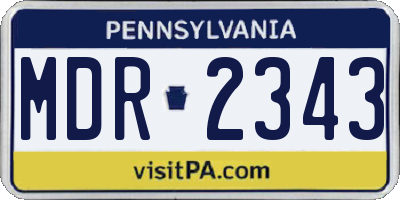PA license plate MDR2343