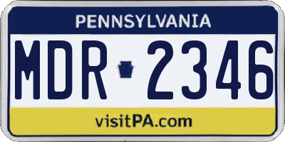 PA license plate MDR2346