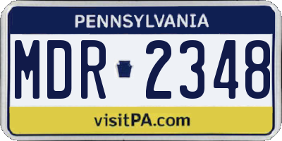 PA license plate MDR2348