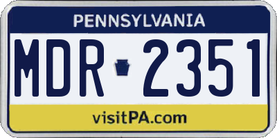 PA license plate MDR2351