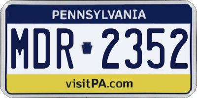 PA license plate MDR2352