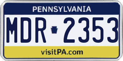 PA license plate MDR2353