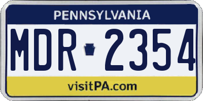 PA license plate MDR2354