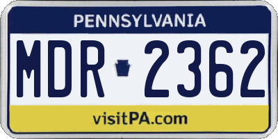 PA license plate MDR2362