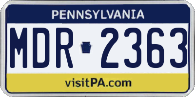 PA license plate MDR2363