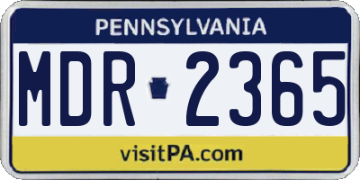 PA license plate MDR2365