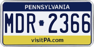 PA license plate MDR2366