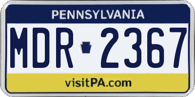 PA license plate MDR2367