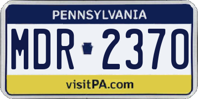PA license plate MDR2370