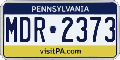 PA license plate MDR2373